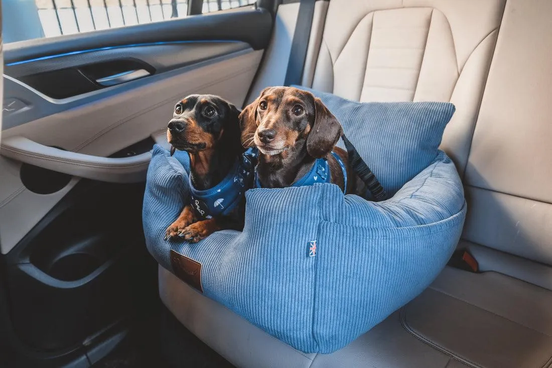 Where's Winnie Luxury Isofix Dog Car Seat | Denim Blue