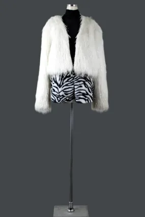 White Glamour Faux Fur jacket