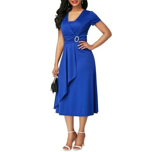 Willa's Wrap Belted Casual Dress - Culture Heaven Special