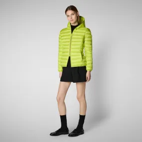 Women's Hooded Animal free Puffer Jacket Alexis in Lichen Green