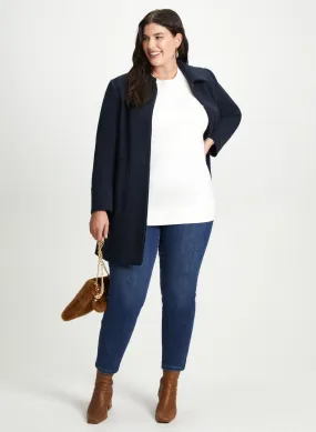 Wool-Blend Coat & Slim Leg Jeans