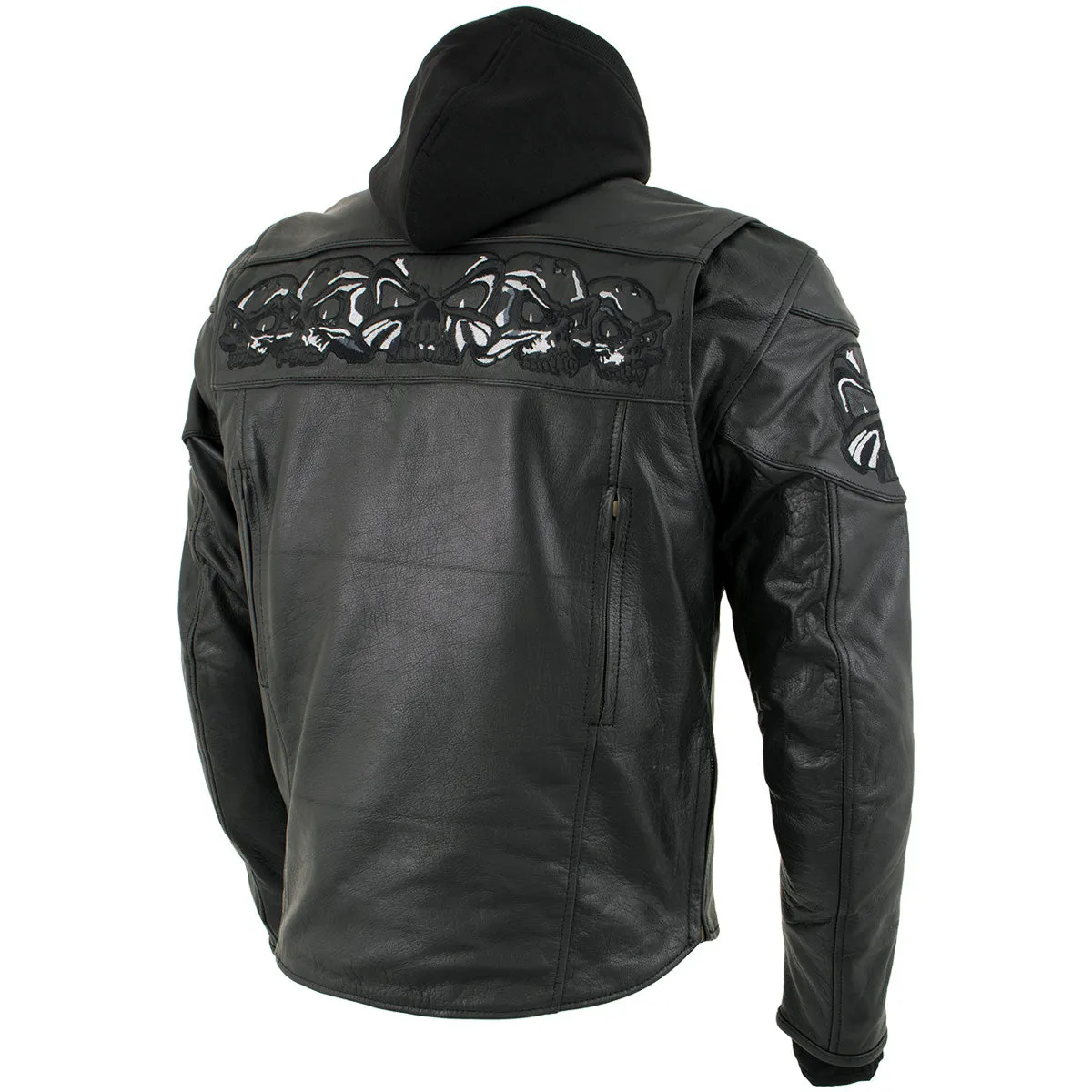 Xelement XS1504 Men's ‘Futile’ Black Leather CE Armored Motorcycle