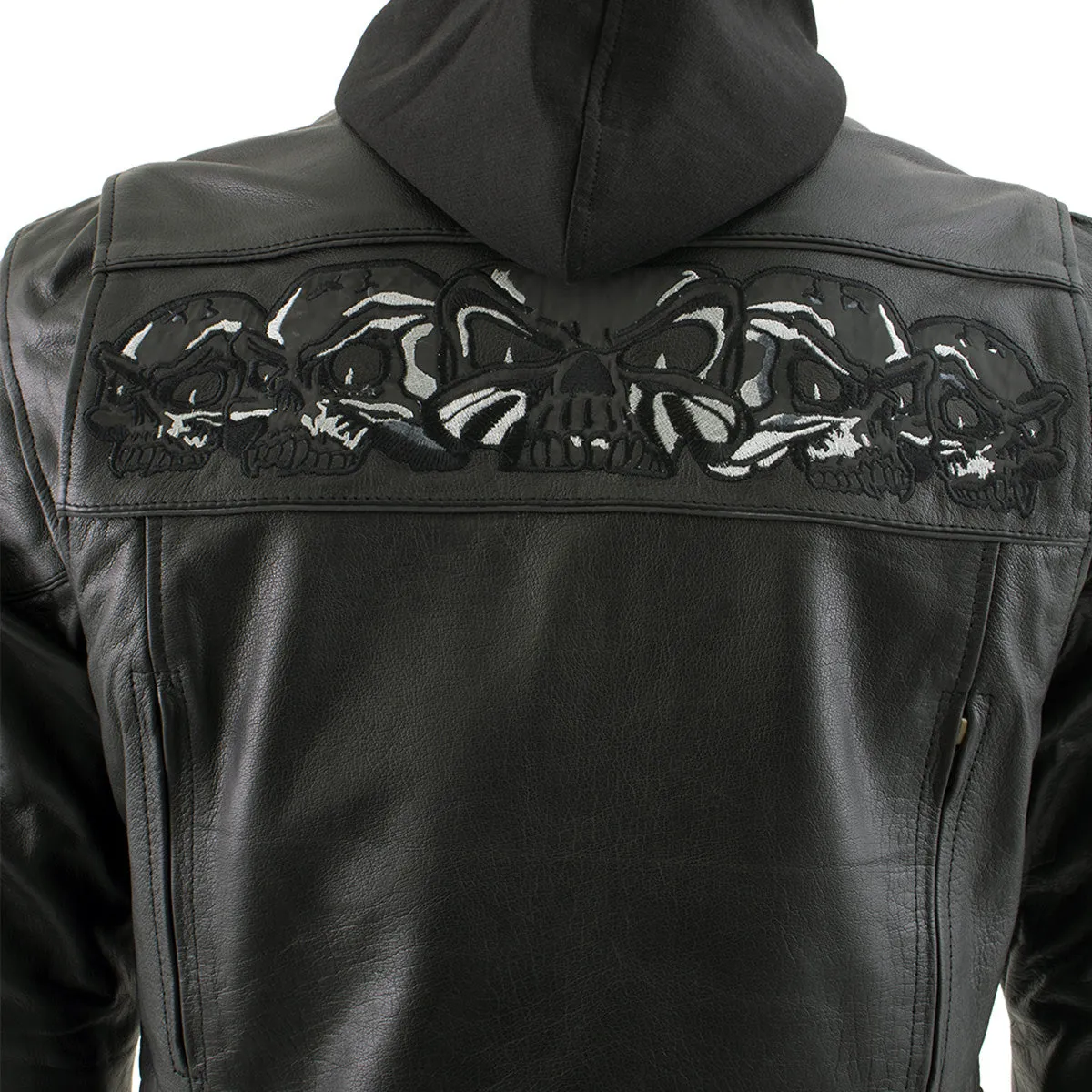 Xelement XS1504 Men's ‘Futile’ Black Leather CE Armored Motorcycle