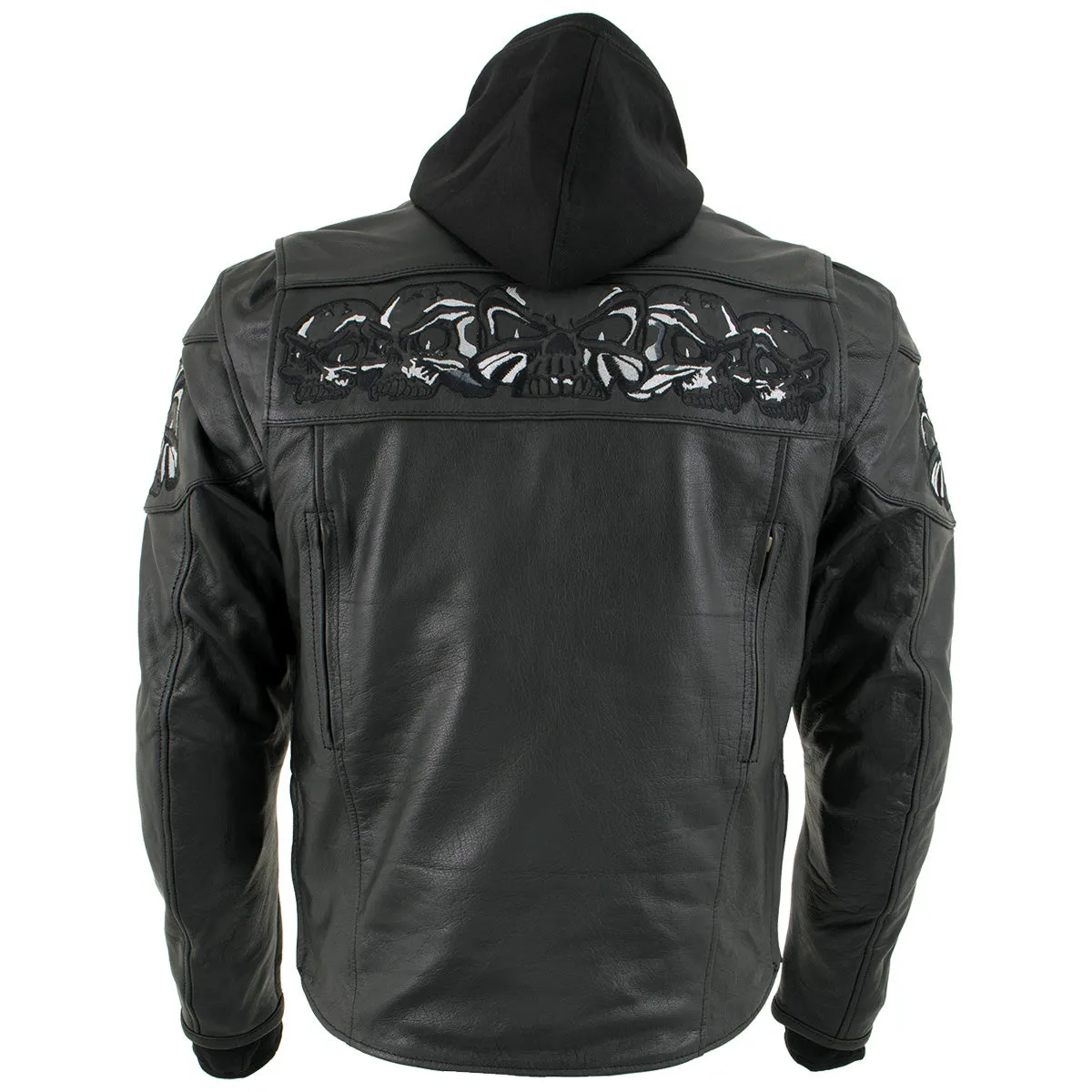 Xelement XS1504 Men's ‘Futile’ Black Leather CE Armored Motorcycle